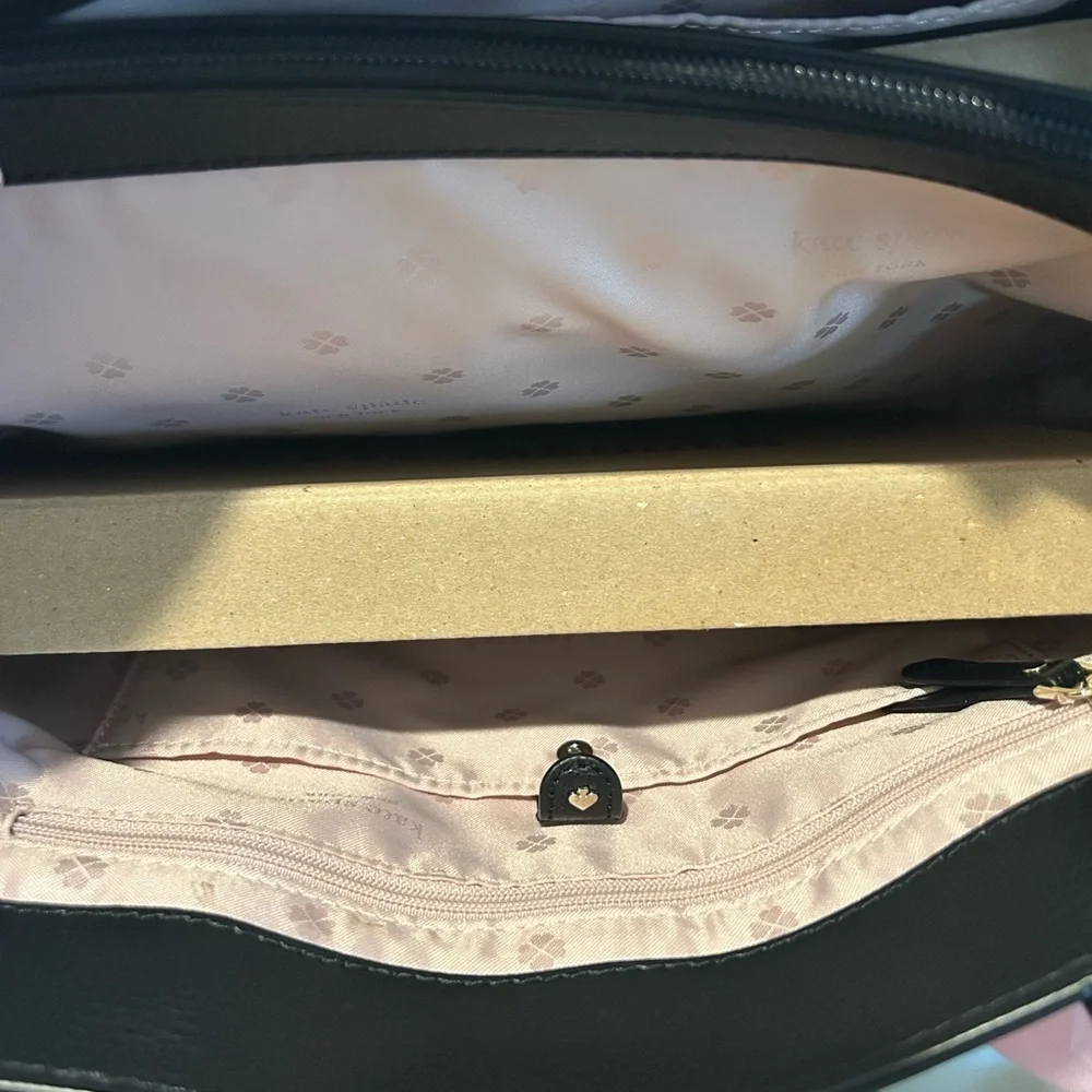 kate spade Black Pebbled Leather Tote with Spade Accent